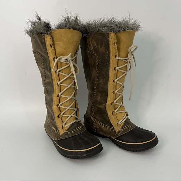 EUC Sorel 8 Cate the Great Waterproof Leather Winter Boots brown tan - Picture 2 of 13